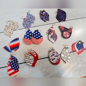 Patriotic Light Weight Pierced Earrings